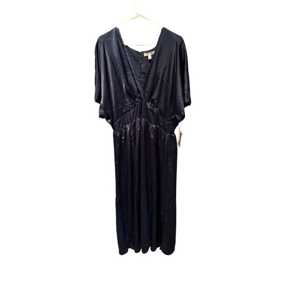Chelsea28 Dolman Sleeve Satin Midi Dress in Blue 2X NWT - Picture 1 of 8